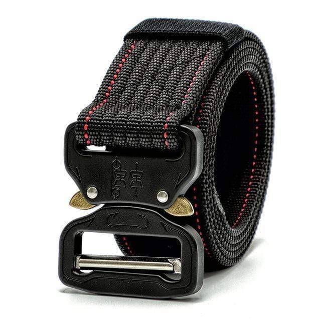 Rugged men's tactical belt, heavy-duty nylon, quick release buckle for military and outdoor use