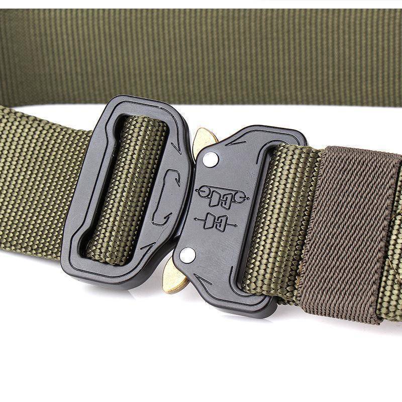 Adjustable tactical riggers belt, quick release system, strong nylon webbing for men