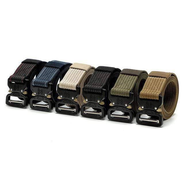 Rugged tactical belt, quick release, made from durable nylon for men's outdoor adventures