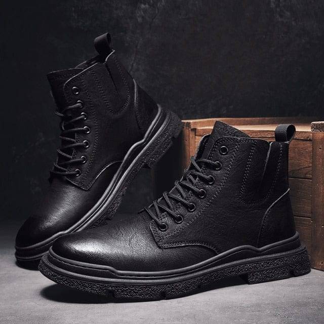 Rugged Men's Vintage Ankle Leather Boots
