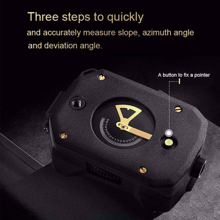 Close-up of a waterproof professional military compass with luminous dial for camping gear