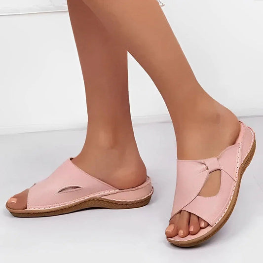 "Sandali estivi da donna in pelle, suola imbottita, look elegante, colori blu, cachi, nero, rosa, design lussuoso e confortev
