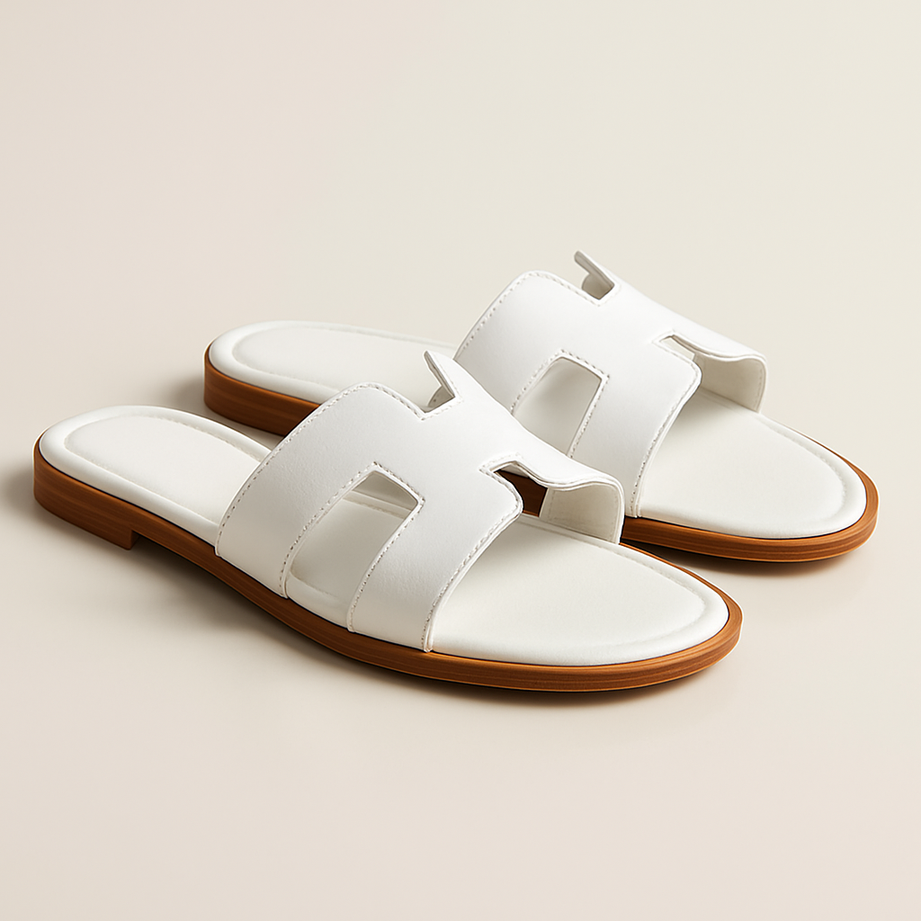 "Sandali piatti in pelle marrone donna con listini intagliati e regolabili, design elegante e traspirante estivo."