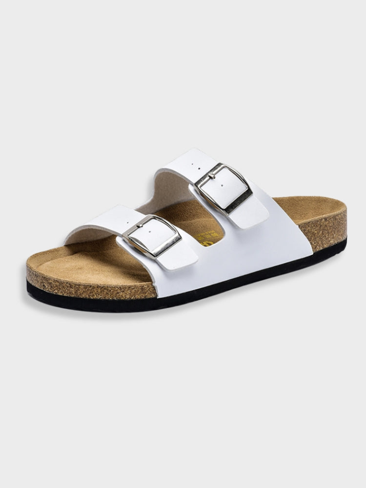 "Sandali unisex estivi vintage in stile Arizona, suola robusta, colore nero, design informale, comfort e stile raffinato."