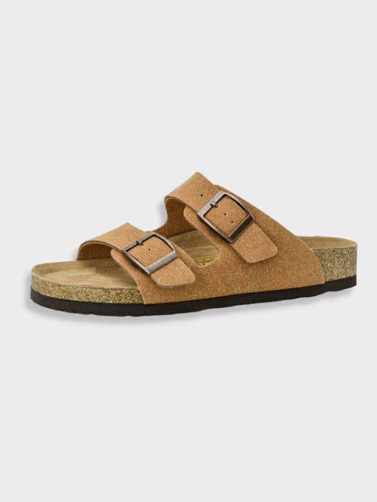 "Sandali unisex estivi vintage in stile Arizona, suola robusta, colore nero, design informale, comfort e stile raffinato."
