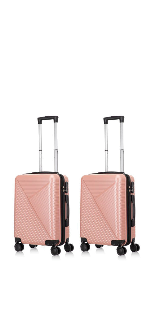 Santorini 2-pc hardshell luggage set. Durable suitcases with spinner wheels & TSA lock for flexible travel.