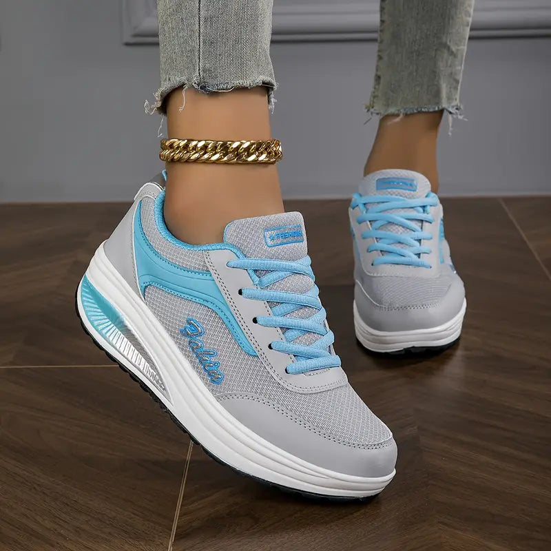 "Scarpe ortopediche donna traspiranti grigie con design moderno e suola antiscivolo, ideali per comfort quotidiano."