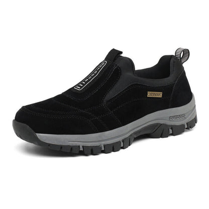 "Scarpe ortopediche uomo in mesh traspirante, design ergonomico, suole antiscivolo, colore blu e grigio, comfort elevato."
