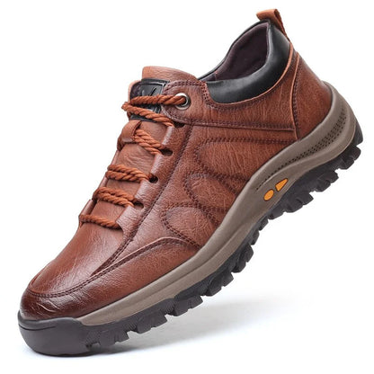 "Scarpe ortopediche uomo in pelle impermeabili con design elegante e suola antiscivolo, ideali per tutte le occasioni."