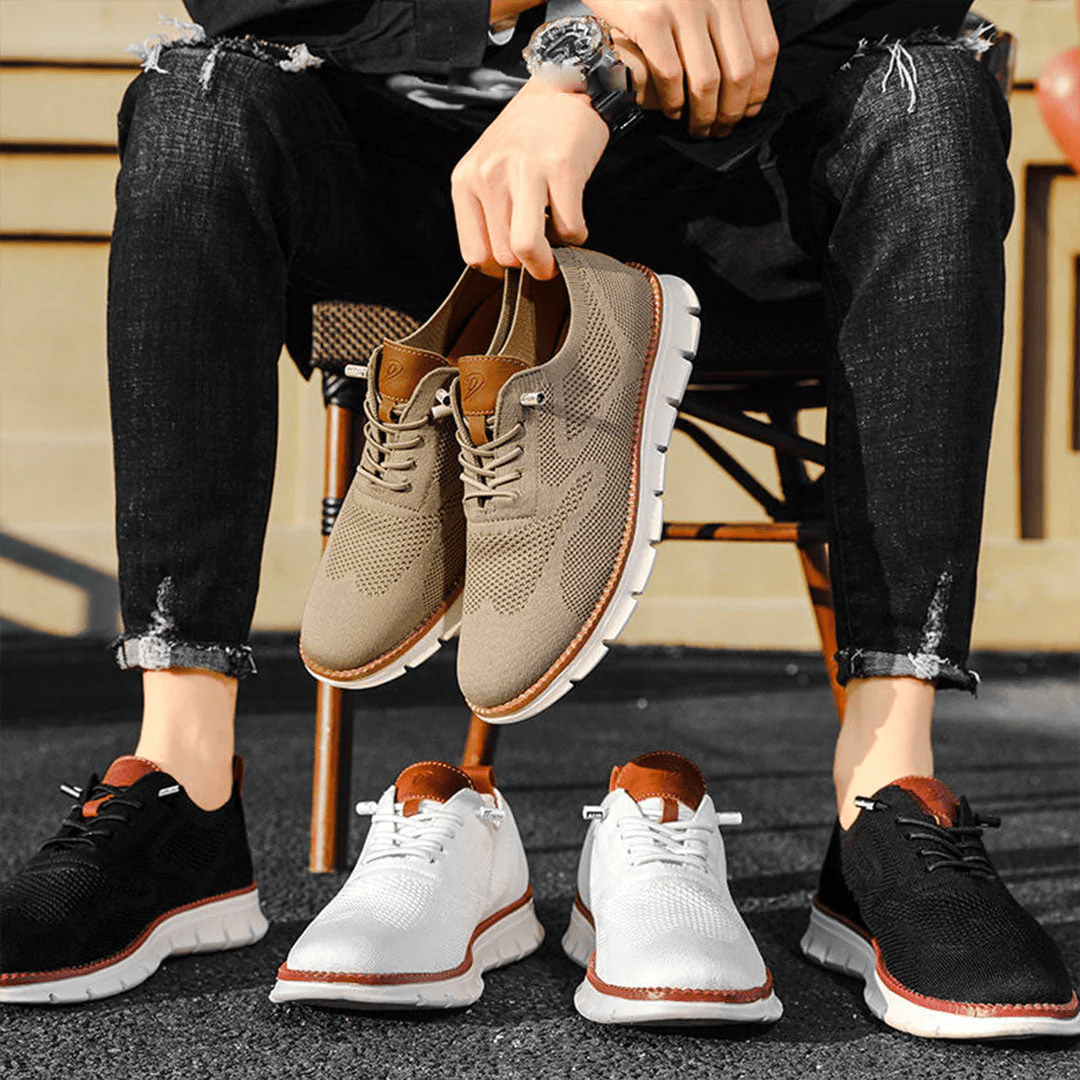 Scarpe uomo multicolore in pelle, design moderno, suola flessibile, ideale per ogni occasione, comfort e stile impeccabili.