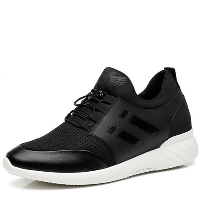"Scarpe uomo ortopediche in cuoio nero, eleganti e comode, con supporto avanzato, viste lateralmente."