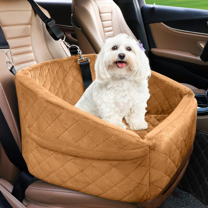 Pet travel bed and car organizer; secure booster seat for small to medium size dogs.