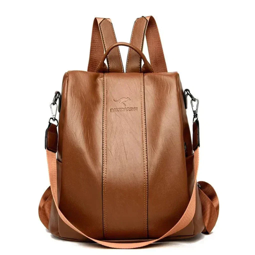 Convertible women's anti-theft backpack & shoulder bag with hidden pockets. Versatile for travel & everyday use.
