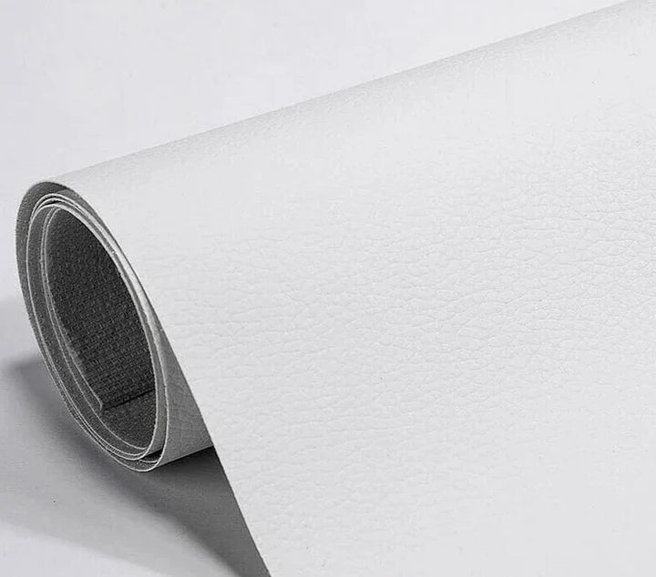 Quick self-adhesive leather patch to fix holes and tears in furniture, car seats & vinyl items.