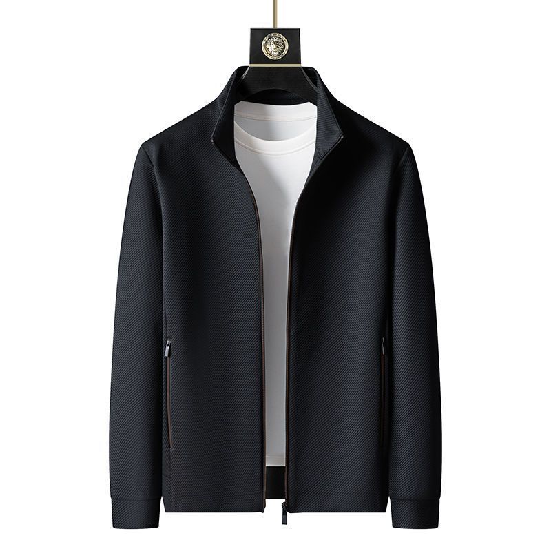 "Set da tuta uomo in Lycra nera, giacca con cerniera e pantaloni aderenti, ideale per sport e look casual."