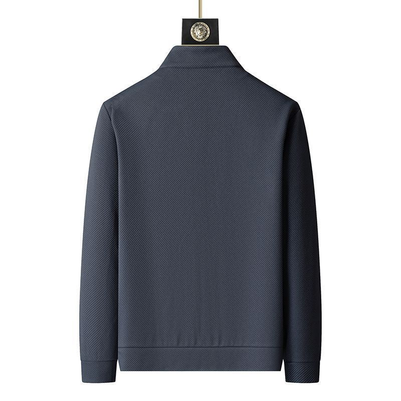 "Set da tuta uomo in Lycra nera, giacca con cerniera e pantaloni aderenti, ideale per sport e look casual."
