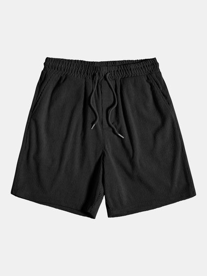 "Set estivo uomo velluto a coste, maglietta grigia a maniche corte e pantaloncini coordinati, elegante e casual"