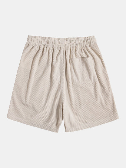 "Set estivo uomo velluto a coste, maglietta grigia a maniche corte e pantaloncini coordinati, elegante e casual"