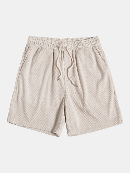 "Set estivo uomo velluto a coste, maglietta grigia a maniche corte e pantaloncini coordinati, elegante e casual"