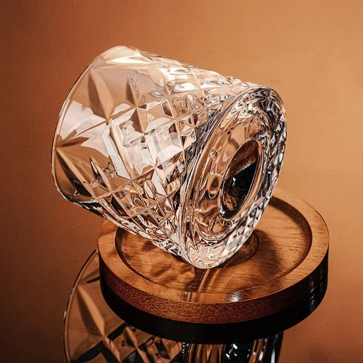 Unisex premium crystal whiskey glasses, a set of three elegant tumblers for scotch, bourbon, and spirits. Barware.