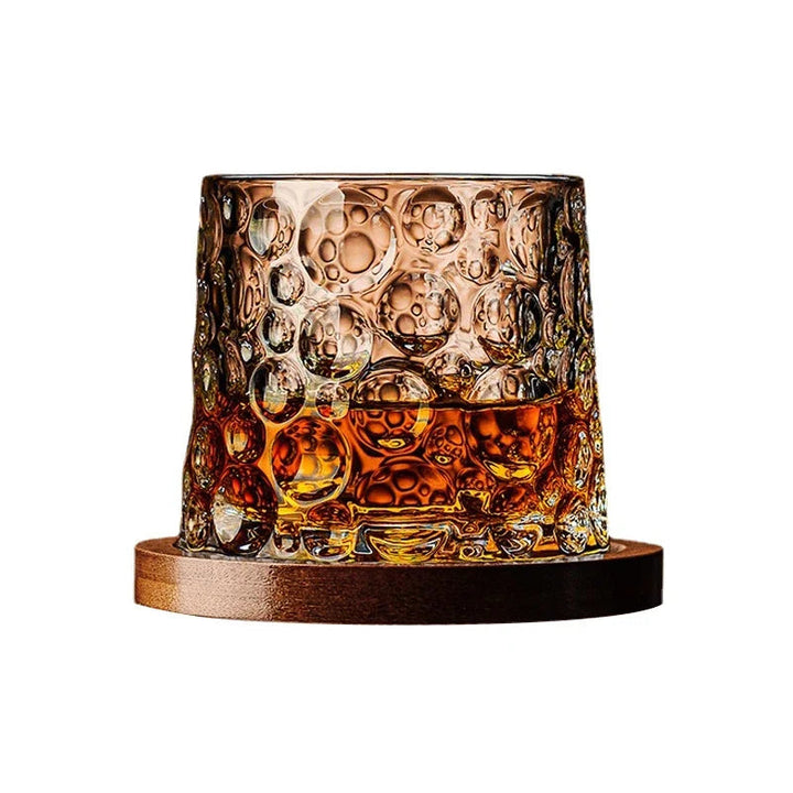Set of three premium crystal whiskey glasses for all spirits. Elegant bourbon & scotch tumblers, luxury barware gift.