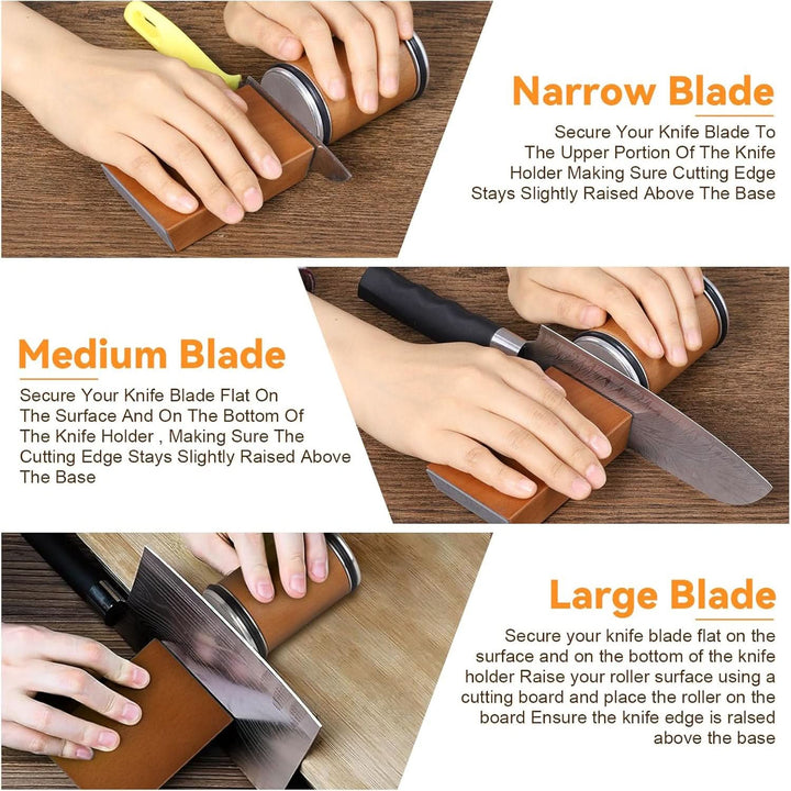 High-quality SHARPEDGE professional knife sharpener with durable diamond and ceramic rollers.