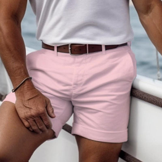 "Shorts estivi da uomo vari colori, tessuto leggero, vita elasticizzata, perfetti per estate e look casual."