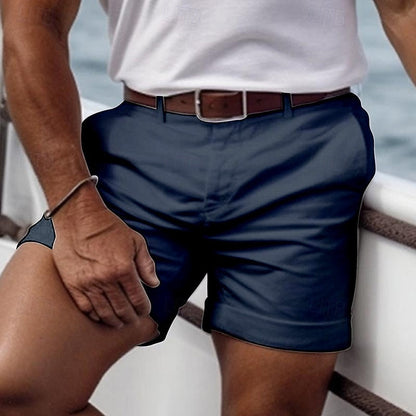 "Shorts estivi da uomo vari colori, tessuto leggero, vita elasticizzata, perfetti per estate e look casual."
