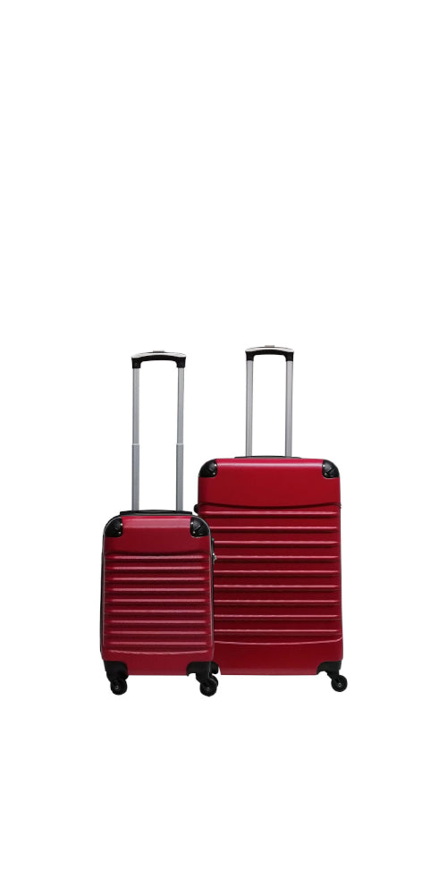 Siena Rosso 2-piece hard shell luggage set for stylish travel. Durable red suitcases with spinner wheels.