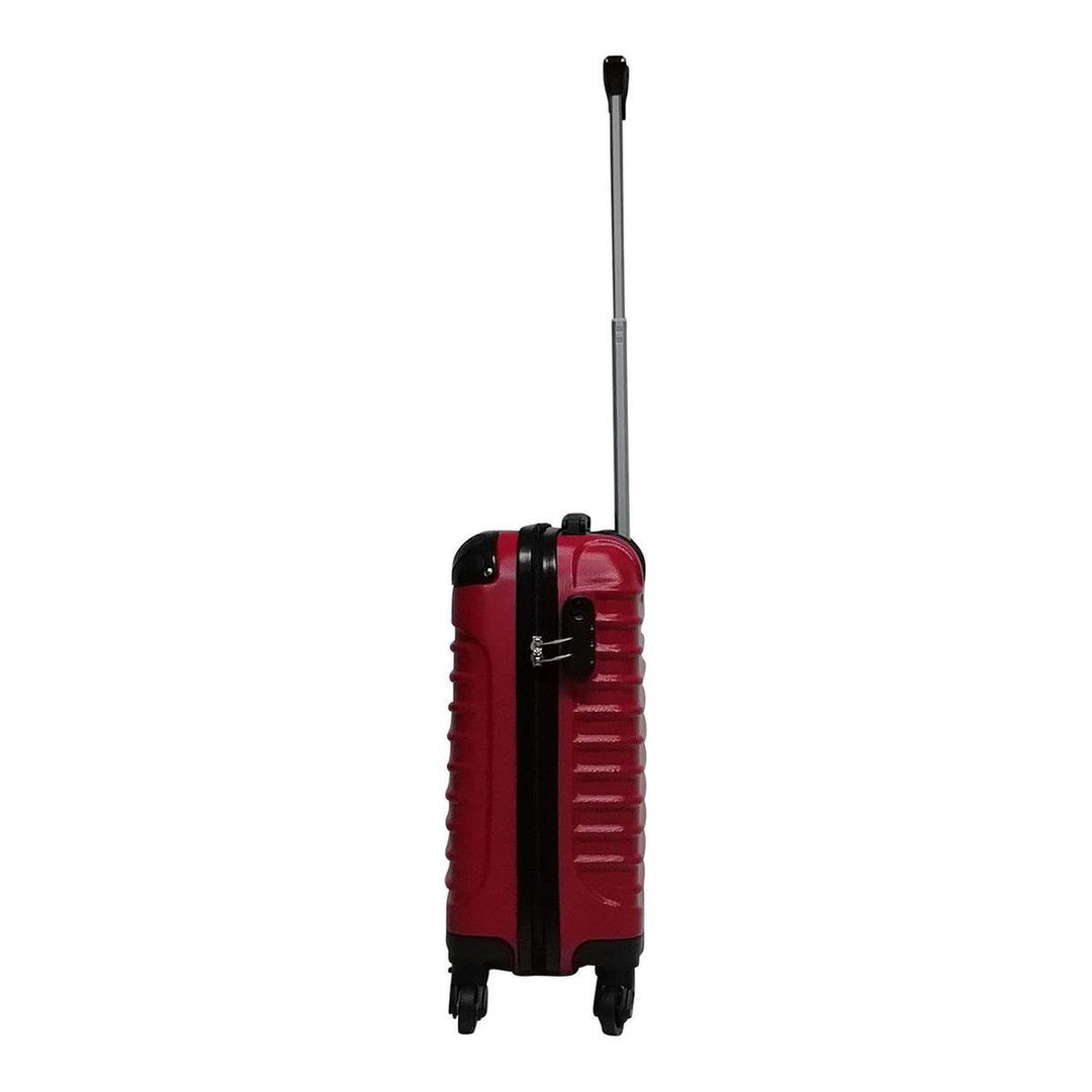 Travel in style with Siena Rosso red hard shell luggage set. 2-piece suitcase combo with spinner wheels.