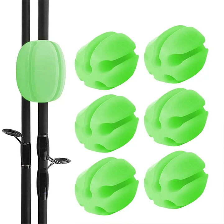 Close-up of the textured surface of a silicone fishing rod holder, designed for firm grip and rod accessory function.