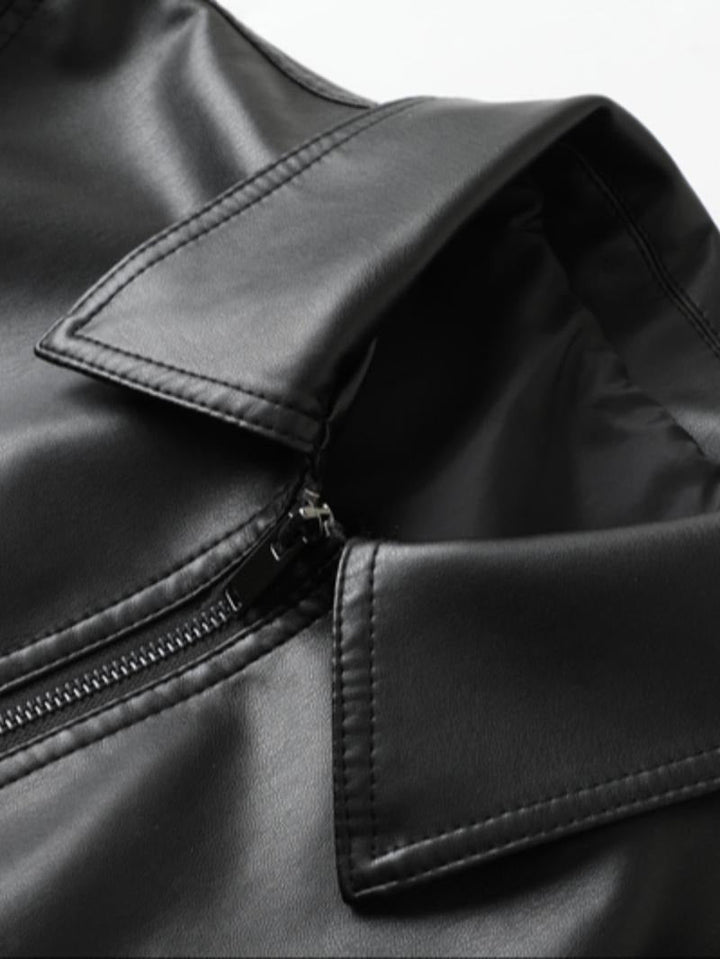 Men's sleek black Amalfi moto jacket, a stylish biker jacket for an edgy fashion statement. Versatile men's outerwear.