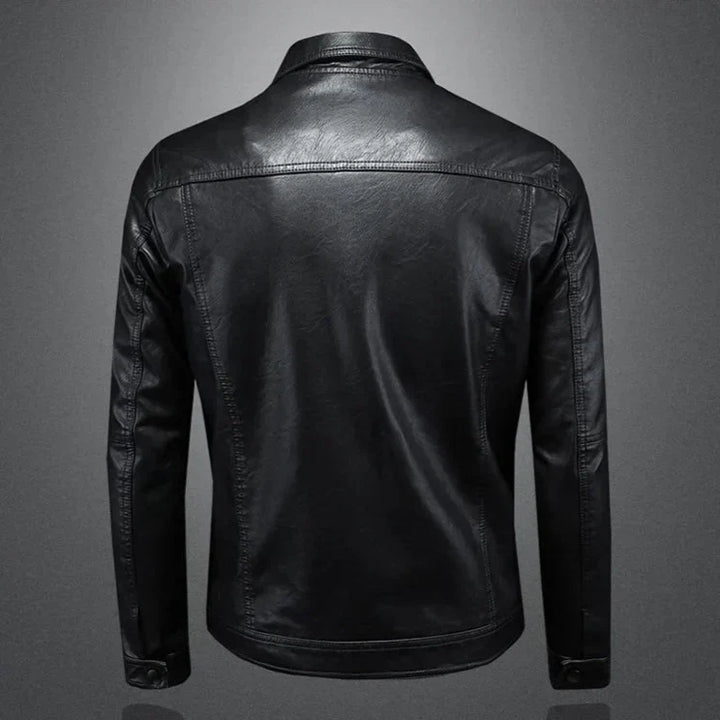 Men's moto-style jacket. Sleek design & durable construction for spring, fall, and casual urban wear.
