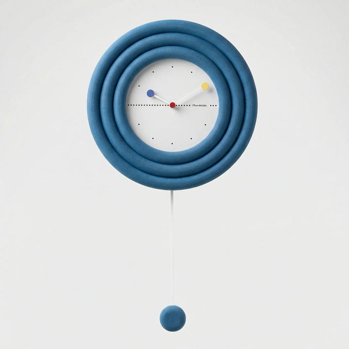 Decorative minimalist pendulum wall clock, a round accent piece for any modern home interior.