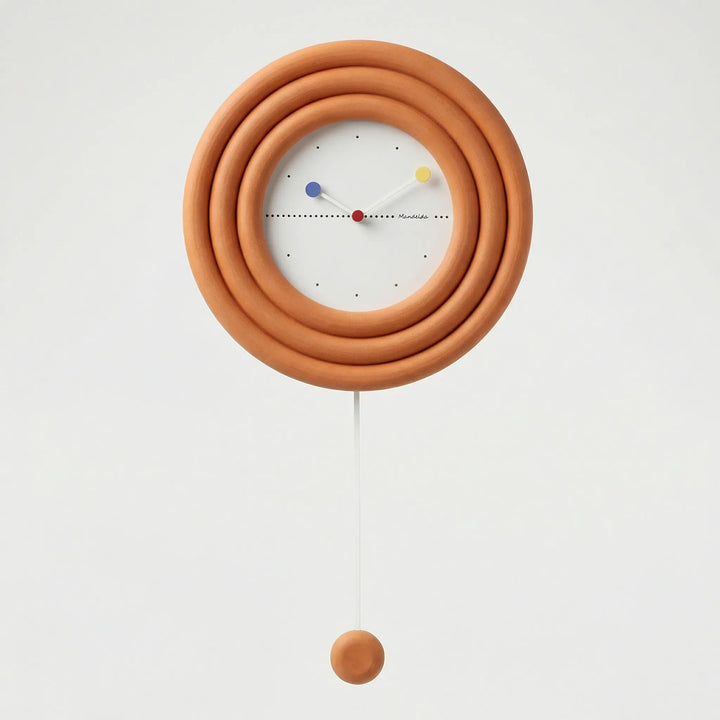 Simple, sophisticated pendulum wall clock, ideal modern decor for a bedroom or entry hall.