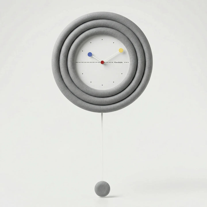 Contemporary minimalist pendulum wall clock, silent and round, enhancing any elegant living space.