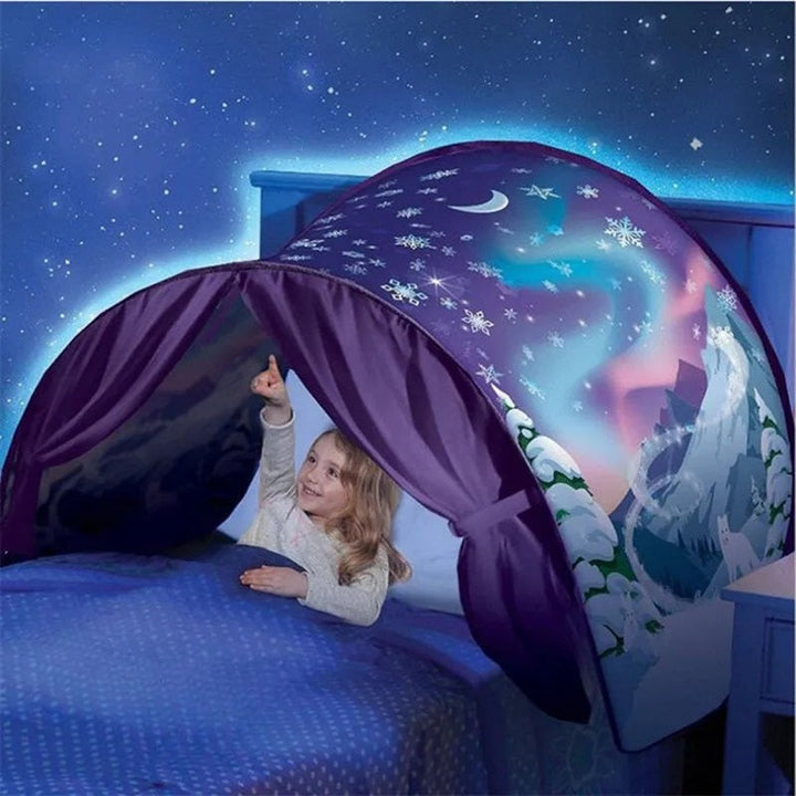 Cozy SleepyStar children's bed tent, a comfortable and private space for kids sleep and imaginative dream play.