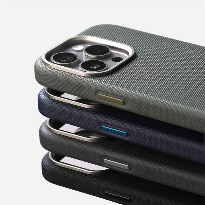 Black protective iPhone case. Slim, non-slip design with robust drop protection. Phone accessory.