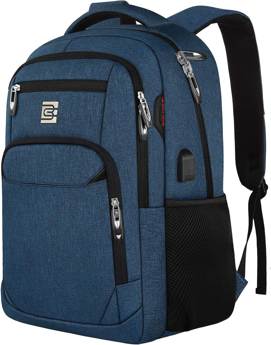 Back panel of ergonomic anti-theft backpack with comfortable shoulder straps.