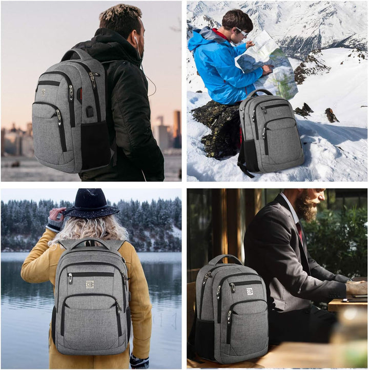 Modern slim anti-theft commuter backpack, ideal for laptops and daily essentials.