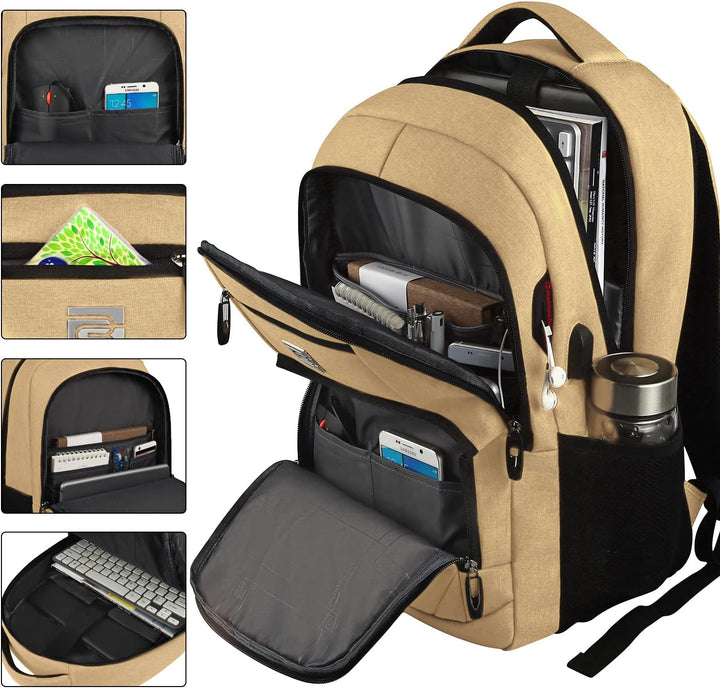 Water repellent unisex backpack, keeping electronics safe from spills & rain.