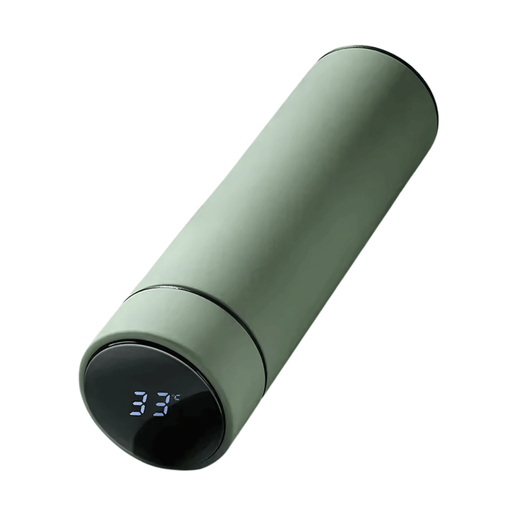 Smart digital temperature display thermos, 500ml stainless steel insulated bottle, hot & cold.