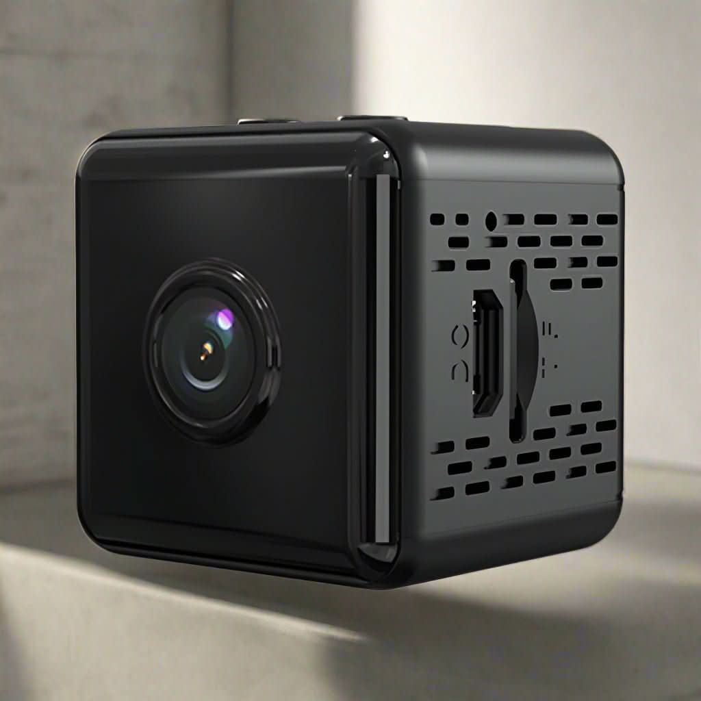 Compact 1080P mini security camera, wireless for discreet home surveillance & app control.