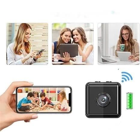 Versatile wireless 1080P mini security camera for indoor/outdoor home surveillance & app control.