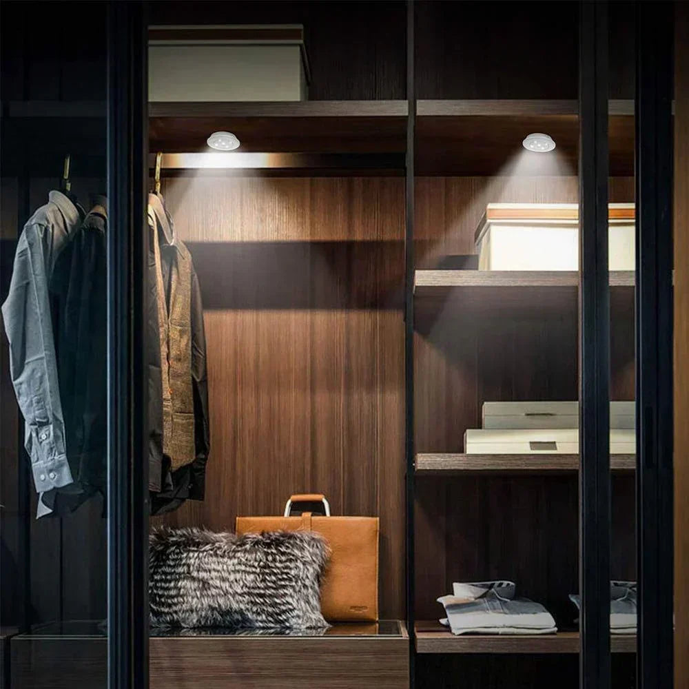 Modern smart LED home lighting, wireless, auto-off function, energy efficient, easy install.
