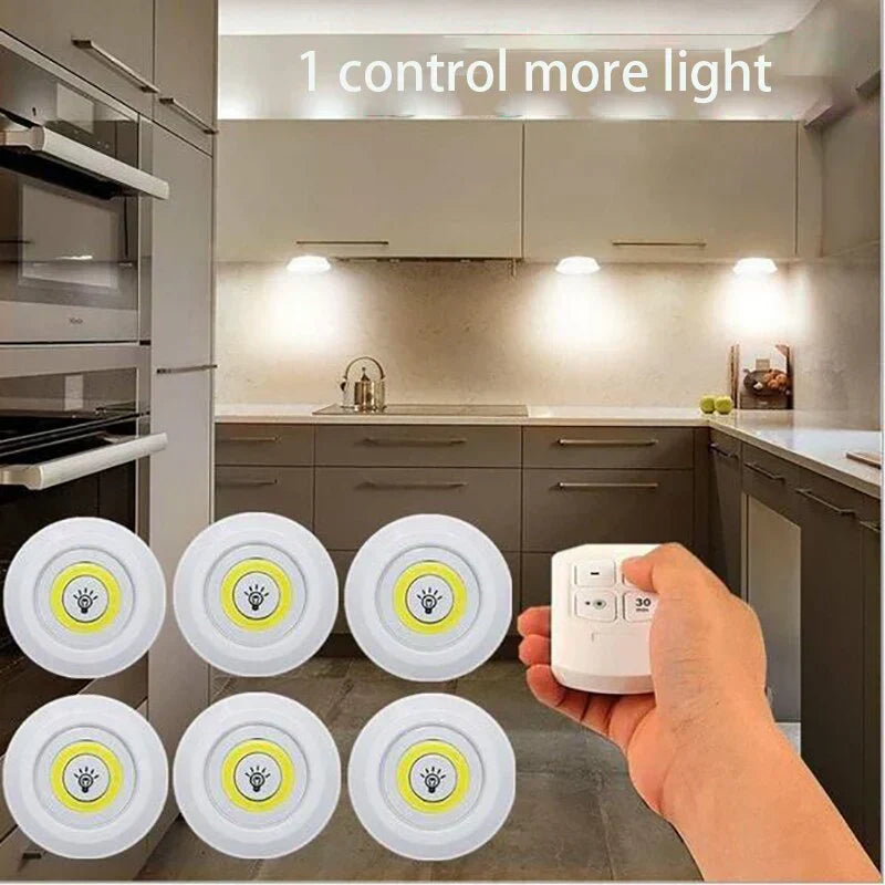 Under cabinet smart LED lighting, energy-efficient with auto-off. Wireless, easy install, home use.