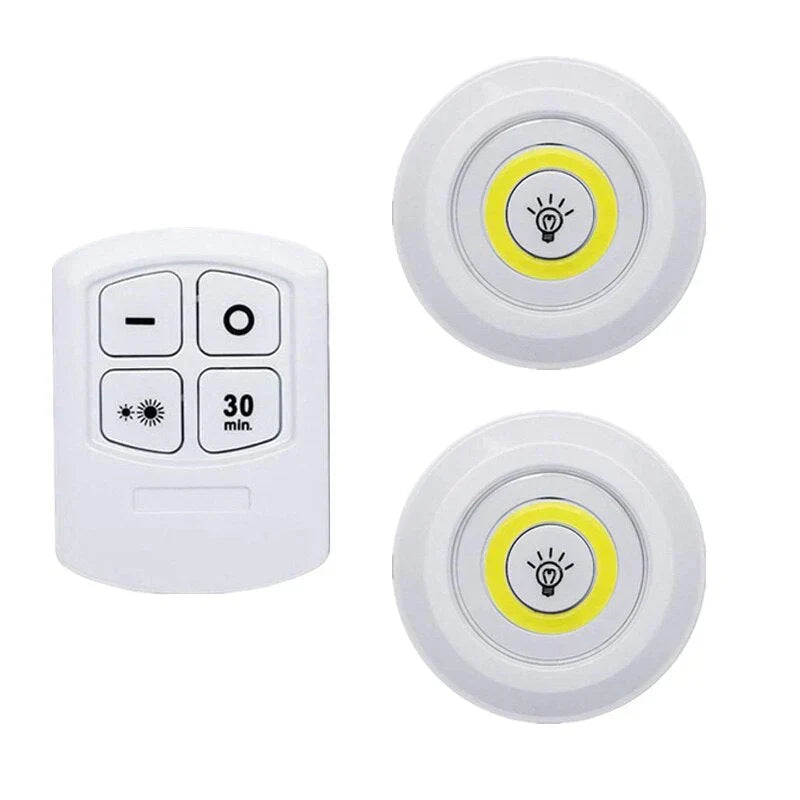 Easy-install wireless smart LED lighting, battery-operated, auto-off for home, cabinet & closet.