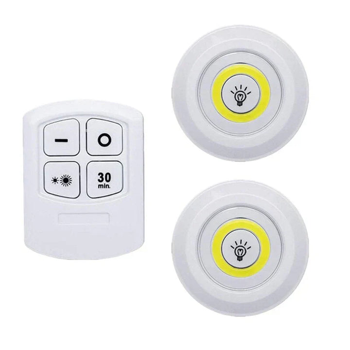 Easy-install wireless smart LED lighting, battery-operated, auto-off for home, cabinet & closet.