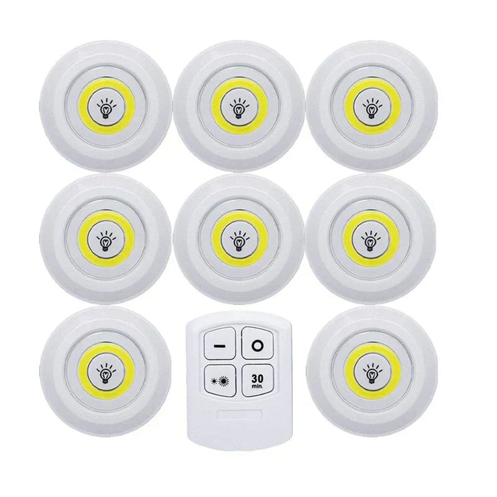 Energy-efficient smart LED home lighting with auto-off and wireless design. Battery operated.