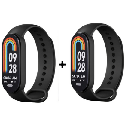 "Smartwatch Mi Band 8 elegante nero con display Retina, cinturino sottile, compatibile Android e iOS, adatto fitness e salute